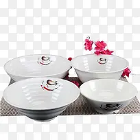 厨房用品仿瓷白色碗和梅花