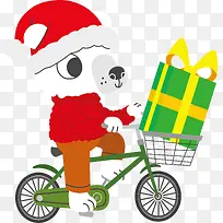 可爱圣诞节小白熊自行车