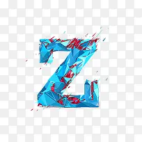 蓝色字母Z红色装饰