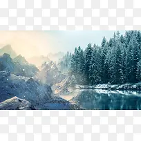 冬日雾凇森林美景