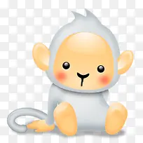 可爱小动物银白色猴子