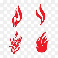红色手绘火焰形状