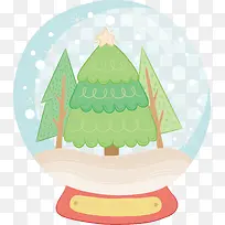 可爱圣诞树水晶球