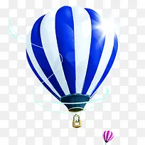 蓝色条纹阳光热气球造型