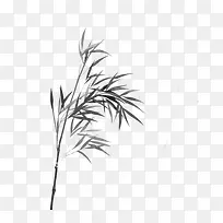 手绘水彩竹子