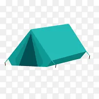 矢量绿色三角形帐篷野外