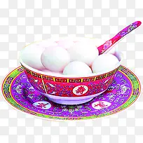 紫色春节汤圆食物