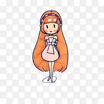 卡通简笔画女孩
