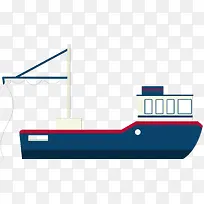 扁平化渔船矢量图