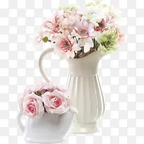 白色花瓶粉色花卉婚礼