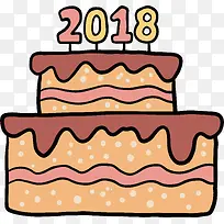 彩色2018新年蛋糕
