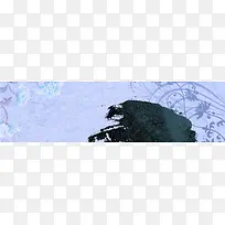 花纹水墨画banner背景