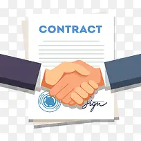 签合同商务合作握手