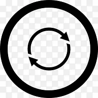 箭头循环的圆形按钮图标