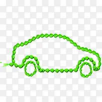 绿色树叶小汽车装饰