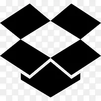 Dropbox标志黑色的剪影图标