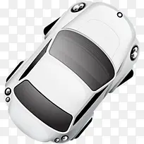 创意扁平模型渲染白色的汽车