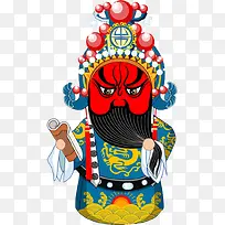 卡通Q版京剧红脸人物