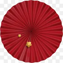 红色立体伞面花朵