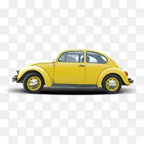 黄色可爱卡通小汽车轿车