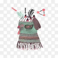 卡通公鸡脑袋