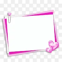 粉色爱心纸张边框纹理