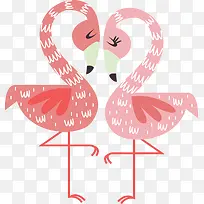 粉红浪漫火烈鸟情侣
