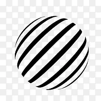 黑白条纹圆球卡通
