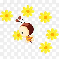 卡通花朵小蜜蜂