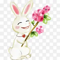 春天粉色兔子花朵