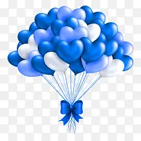 蓝色清新气球装饰图案