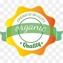 可爱欧式有机食品标签矢量图