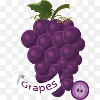 紫葡萄水果元素