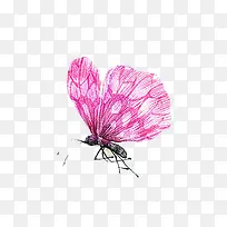 卡通手绘粉色的蝴蝶