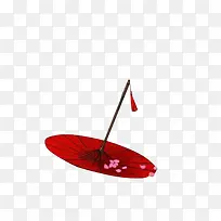 红色高清花纹雨伞