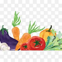 水彩手绘彩色蔬菜