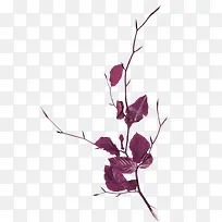 紫色树叶树枝装饰图案