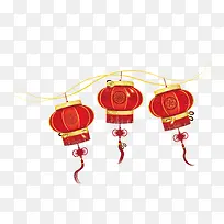 红色的春节节日装饰灯笼