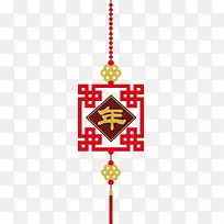 春节红色中国结挂饰