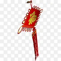 手绘红色节日中国结装饰