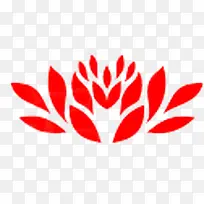 红色中国风花纹莲花