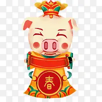 中国风传统节日金猪拜年