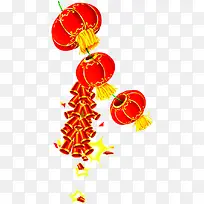 红色质感手绘中国灯笼