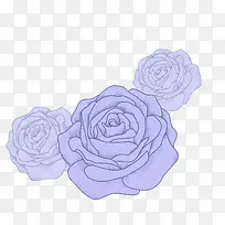 紫色卡通手绘玫瑰花