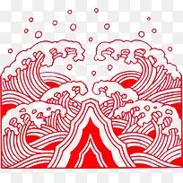 中国风花纹传统文化镂空剪纸素材