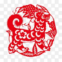 梅花狗剪纸