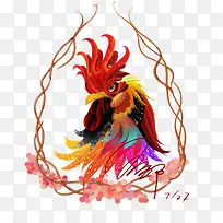 彩色设计公鸡造型
