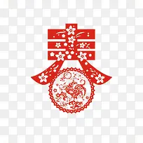 春节红色剪纸