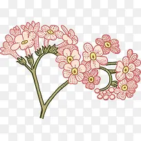 粉色手绘的花朵装饰