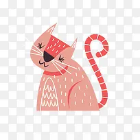 粉色小猫卡通动物免抠素材